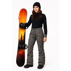 Vintage Y2K Betty Rides Women’s Ski Snowboard Pants Large Gray Plaid Insulated